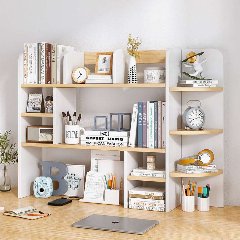 小型书柜桌面置物架子飘窗卧室多功能收纳架办公室书桌上简易书架