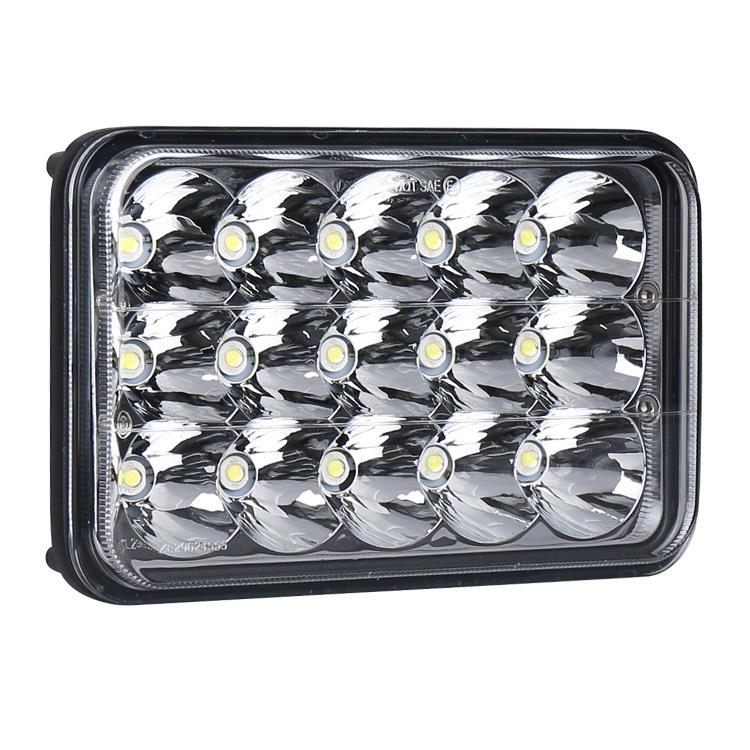 直销5寸LED方灯45W远近光一体4X65X6卡车越野车改装前大灯