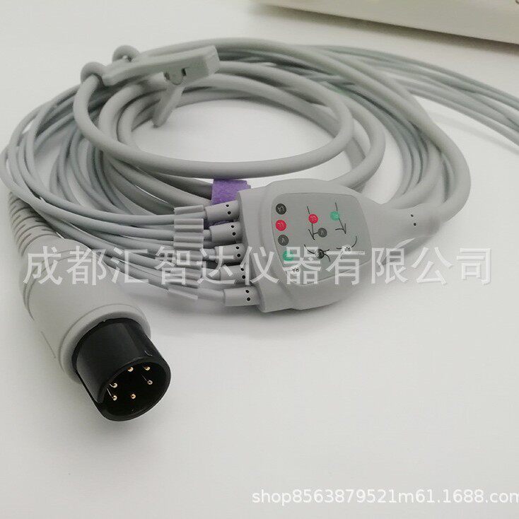 专业供应各型号监护仪心电导联线五导联心电电缆6pin通用心电线