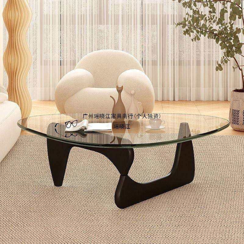 北欧意式茶几客厅高级感小桌子新款客厅茶几钢化玻璃茶几创意茶几