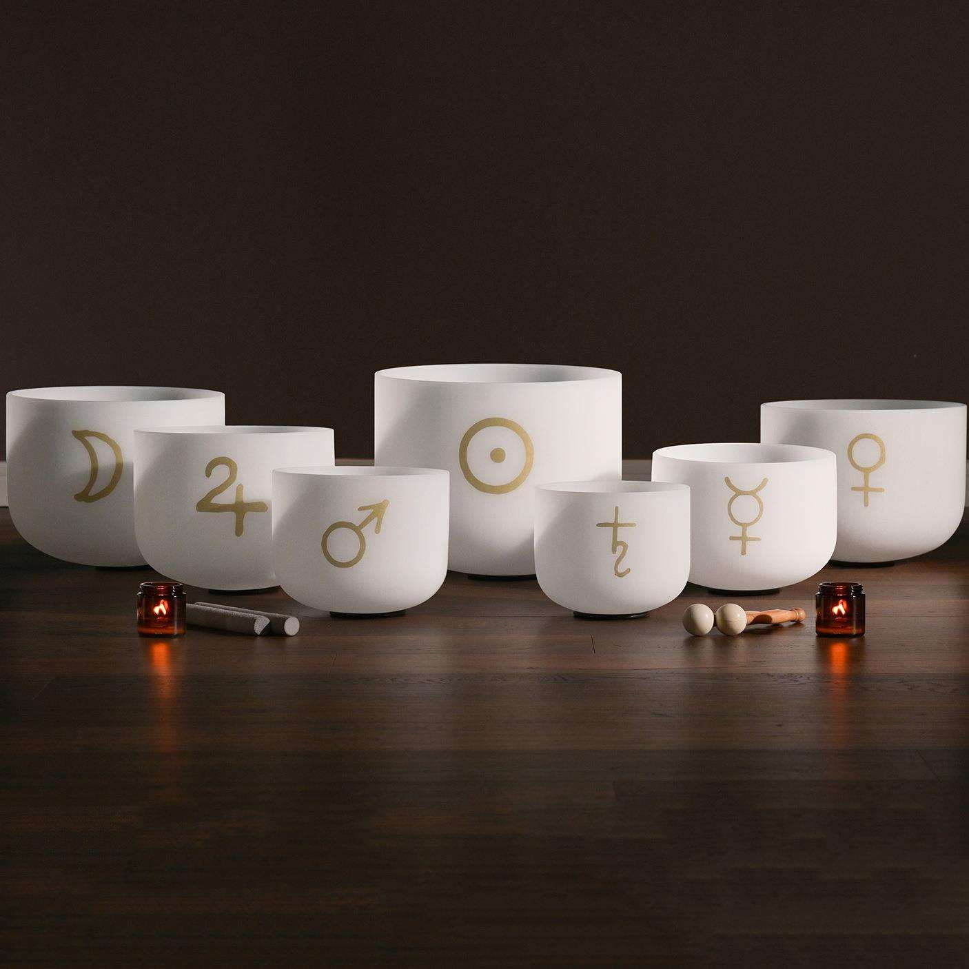 炼金术水晶钵6-24寸/水晶颂钵/音疗冥想音乐碗/水晶唱歌碗送棒