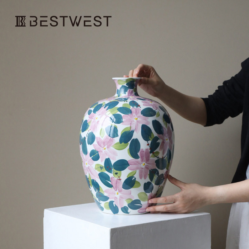 青花瓷陶瓷花瓶新中式桌面摆件绝美客厅插花新家好看高级感艺术风