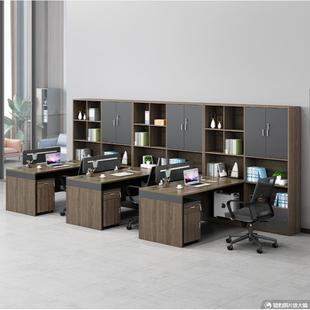 财务办公桌职员桌椅组合双人对坐办公室主管桌带高柜会计办公桌子