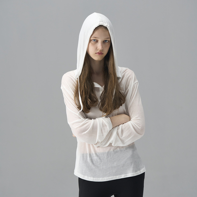 MISSCHANGE设计师品牌 连帽防晒衣运动长袖T恤女宽松休闲上衣