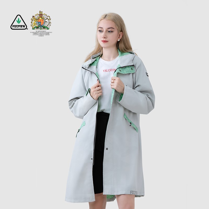 fulton富尔顿雨衣女中长款全身防暴雨男女户外徒步电动车雨披风衣