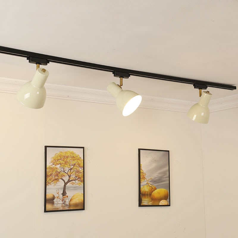 2024新款奶油风客厅餐厅轨道灯背景墙聚光射灯商用店铺补光导轨灯