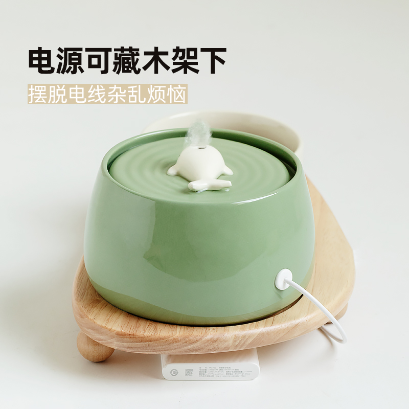 猫咪自动循环过滤陶瓷饮水机宠物用品流动静音活水喂水喝水器水盆