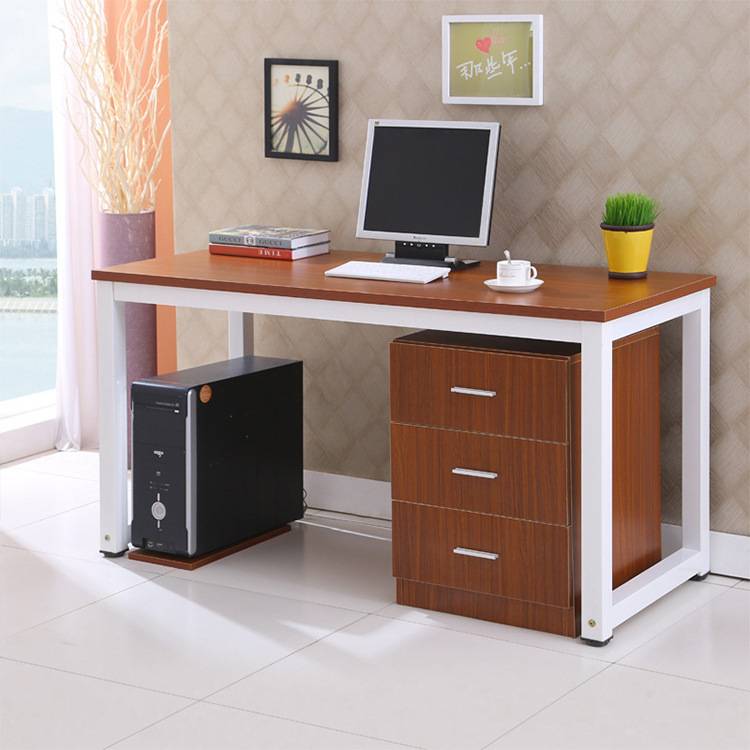 钢木电脑桌台式书桌学生写字台会议双人办公桌收纳现代简约书桌