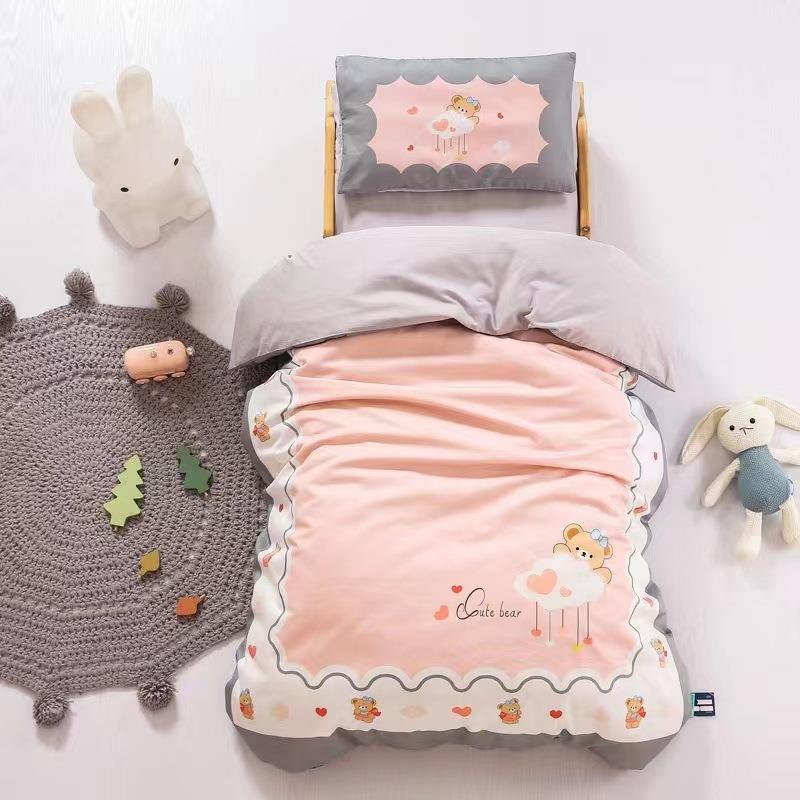 A褥类全棉三件HYO纯套数码印卡通幼花儿园被子儿童棉午睡棉被六件