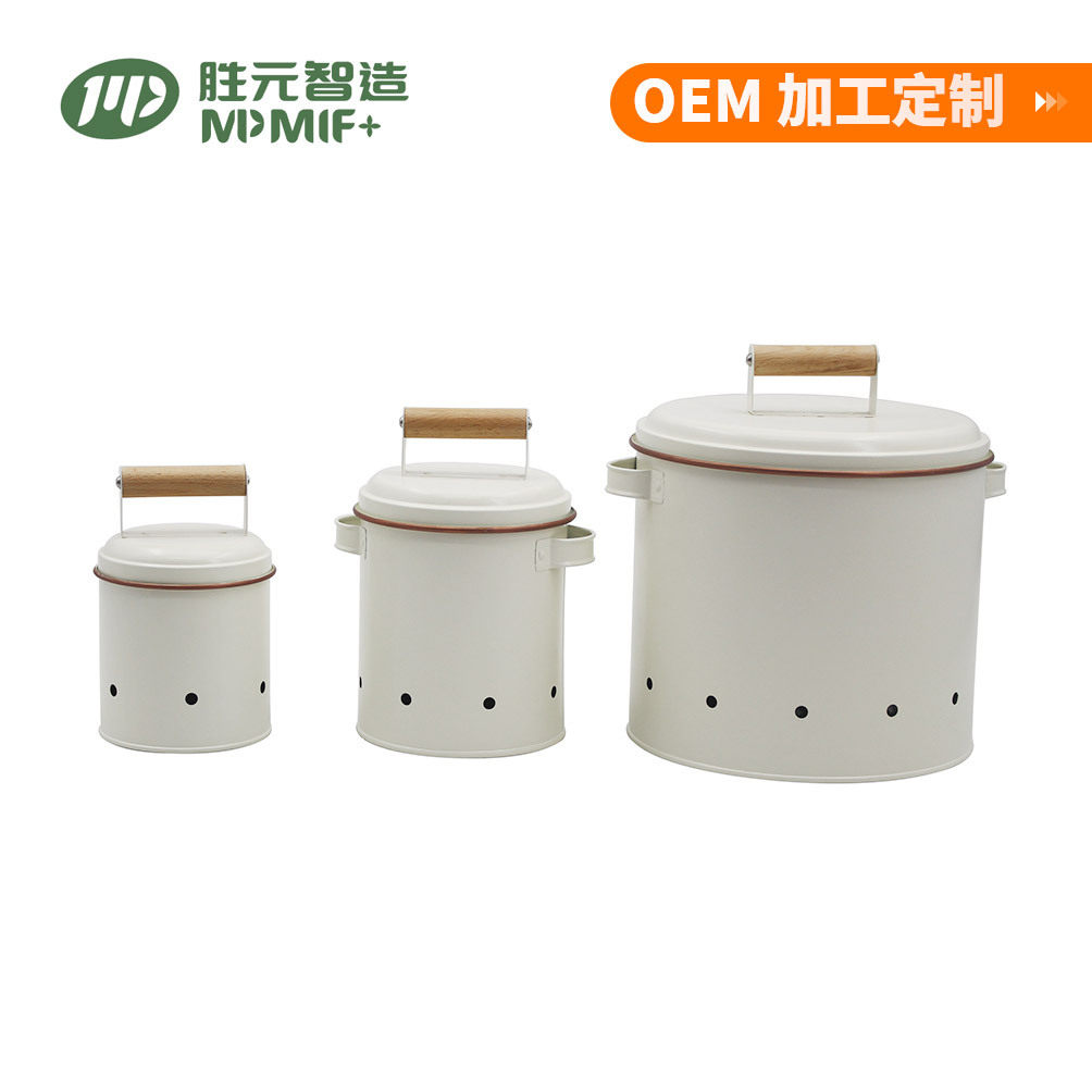 镀锌铁带提手厨房圆形储物罐