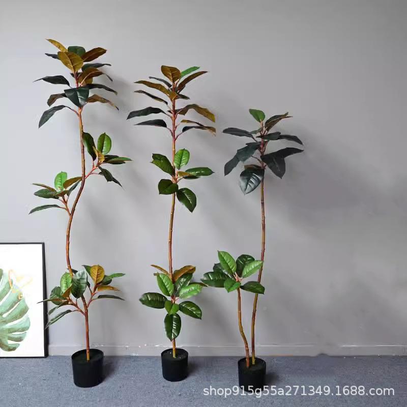 大型绿仿真花摆件室内客厅假轻装饰落地造景假植奢物PIZ橡皮植树