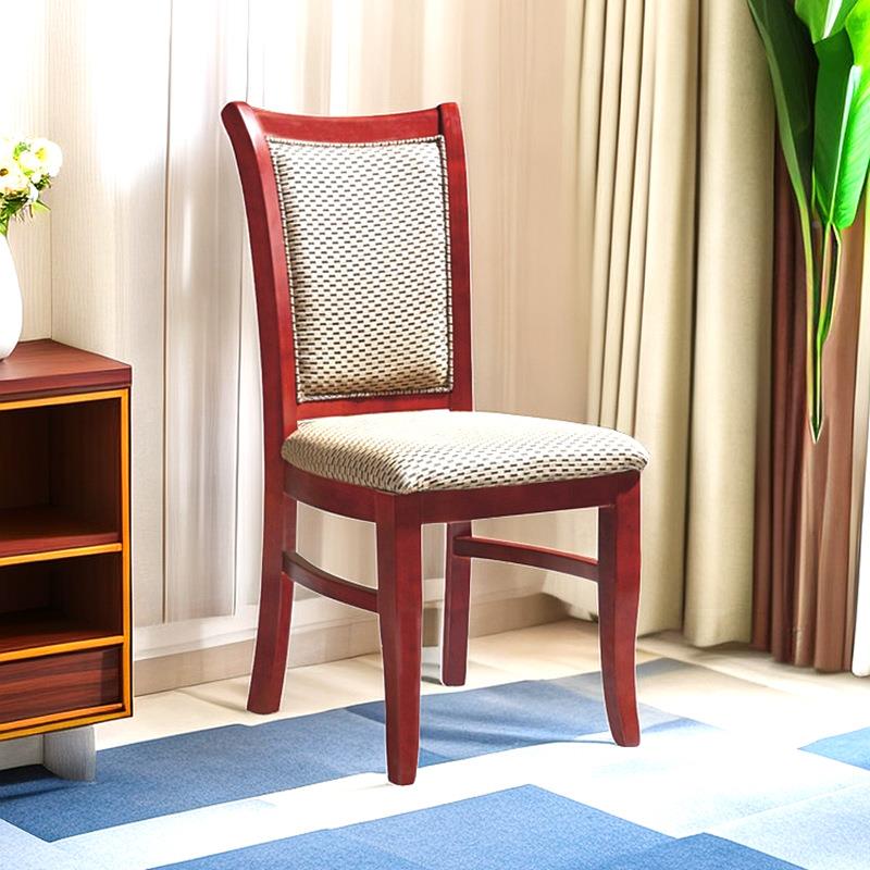 实木H2013店家用餐现代简约布艺全橡木单椅人酒书桌靠背办公电脑