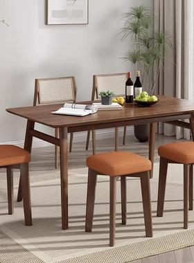 实木凳子家用RLF小板包凳现代简约圆餐桌椅子加厚可叠放餐椅软方r