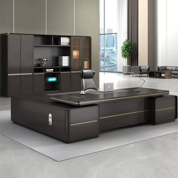 老板办公桌椅组合现代奢经理总裁主管办公室大班台老板桌轻奢风格