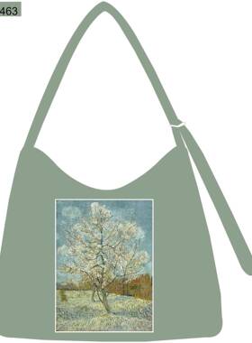 梵高画麻布手提袋单肩包大量休容闲油VGK壁棉布艺术画