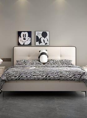 Fs超薄床头皮床意式极简主卧床大气代60800童简约双人现l床儿床卧