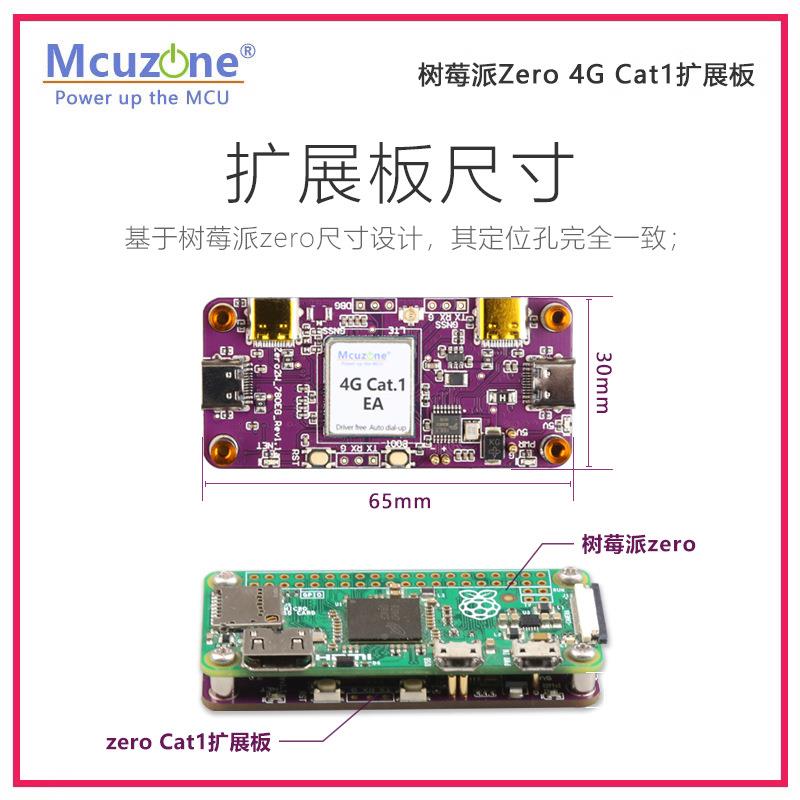 树莓派Zro4GCat1扩展板顶针供电/e通讯免GGO驱即插即用可选eSIM