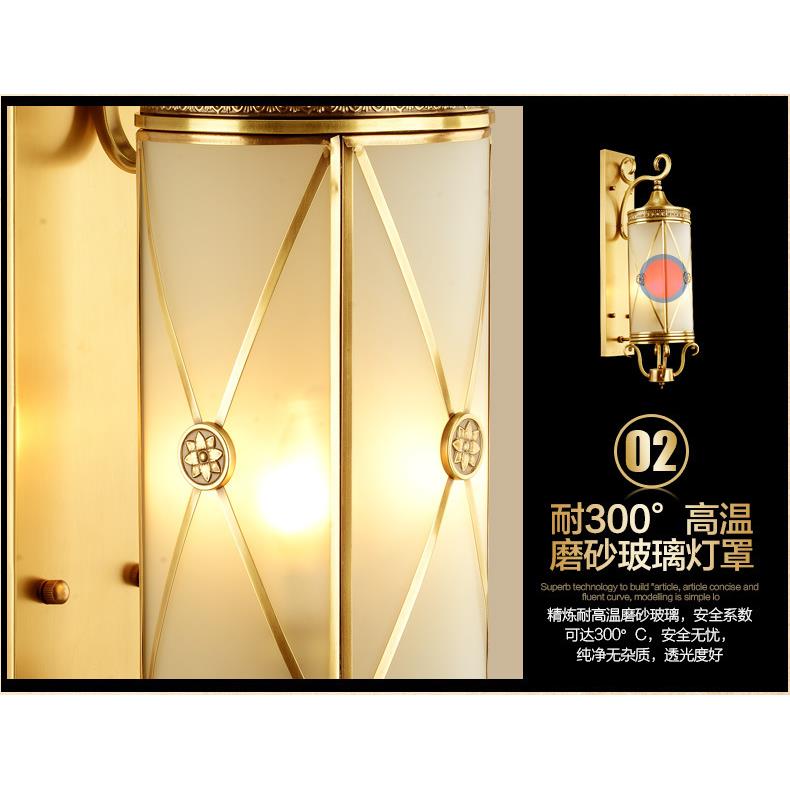 式壁灯美式酒店欧全灯铜户外柱墙壁门客厅楼道壁灯复古简约QTC灯