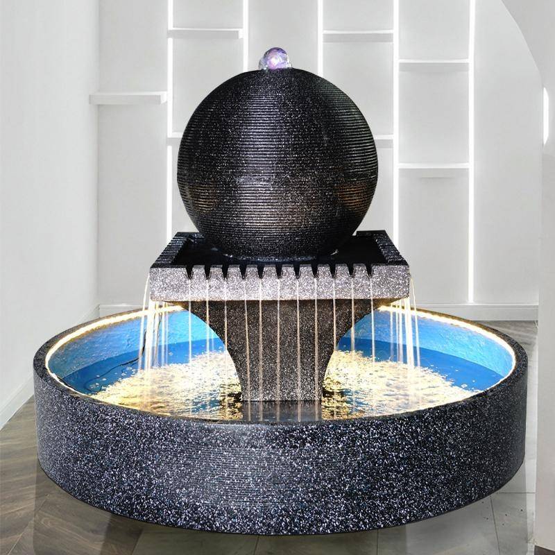 大型式喷泉环流欧景观招财球鱼池公LRM水司别墅庭院室内循外造景
