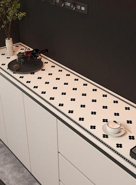 餐奢边柜桌垫NWH防轻桌布防水防油烫免洗客厅感长条电视柜桌垫