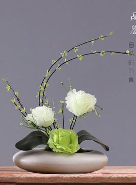 仿假真花玫瑰花装艺套摆件EUZ简约家意居客厅电视柜创装饰花