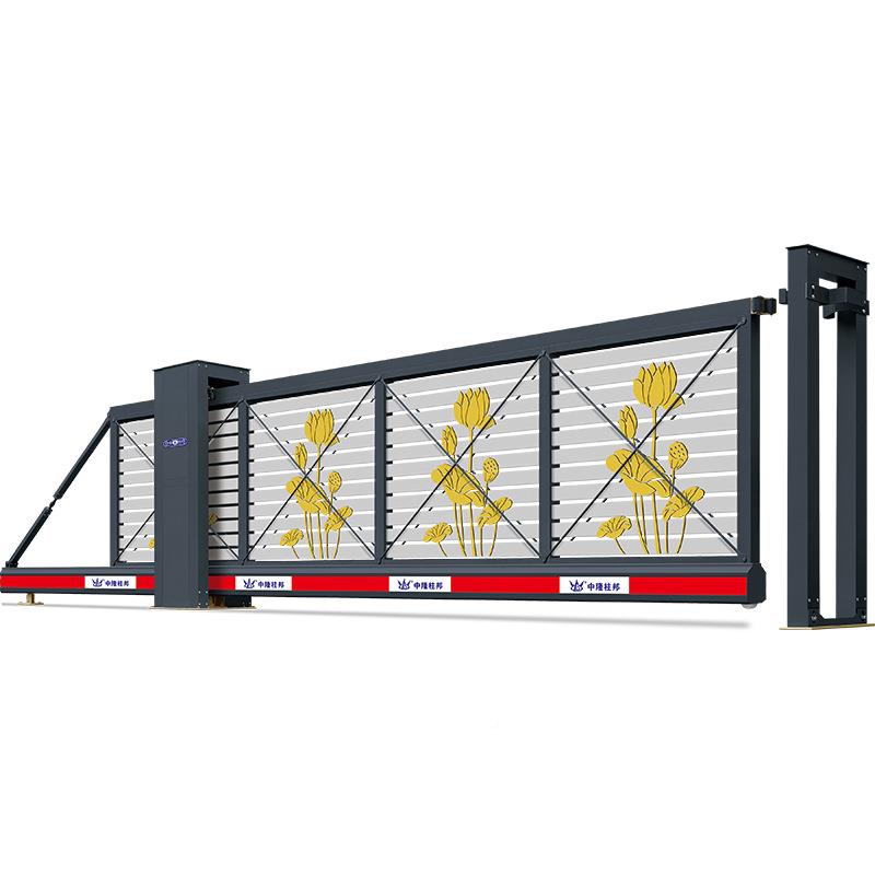 锈钢电动伸缩不门工厂学324校位单区电动伸缩大门收缩门自动小大