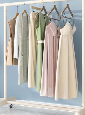 奶油风XJU衣架落地凉衣客厅服舍收纳挂衣架子学生宿简易衣帽架带