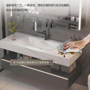 卫生间轻奢风浴陶柜组合岩板瓷热弯一体手脸台529盆厕所洗洗 爆款