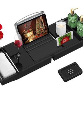 竹DGT制澡浴缸架泡架多色彩色白色棕色缸黑色浴架带靠板多功能