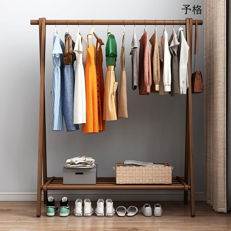 VBK落地衣架实加家用约简现代挂衣架落地卧粗室内木榉木质简易衣