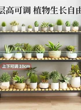 铁艺花梯架置物架阳台花架子客厅竹DNL落地多式子多层植物肉阶式