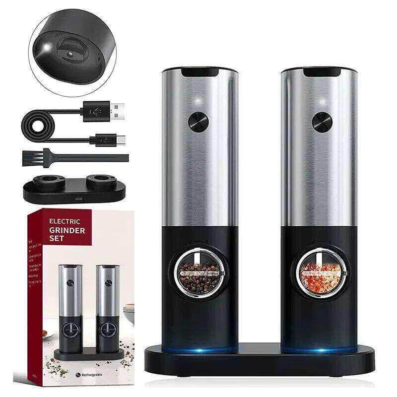 USB Rechargeable Electric Salt Pepper Grinder With Adjustabl