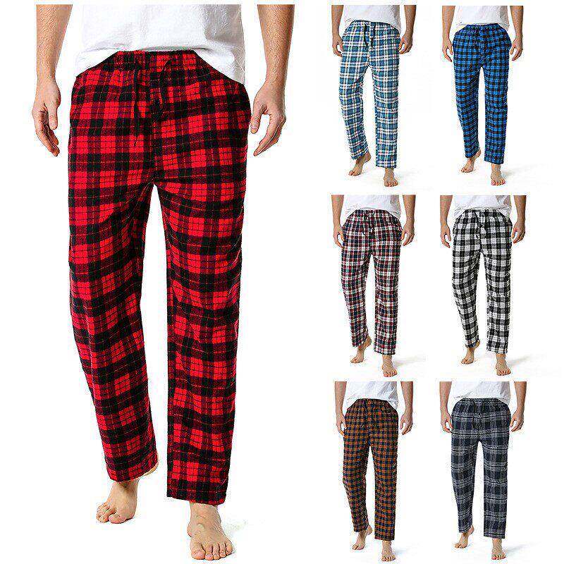 Fashion Men s Casual Plaid Loose Sport Plaid Pajama Pants