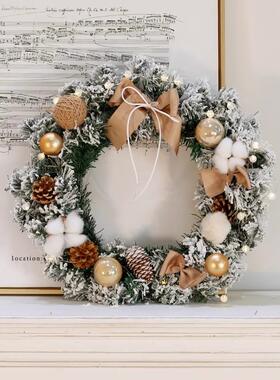 圣诞花环2024新款金色积雪桌面圣诞树小型高级感christmas tree