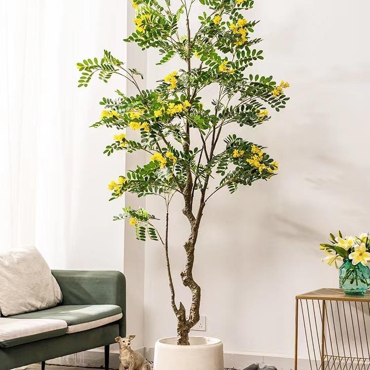 大型仿真物槐花树RZS植盆栽造假树仿生绿植室内店铺橱窗景落地摆