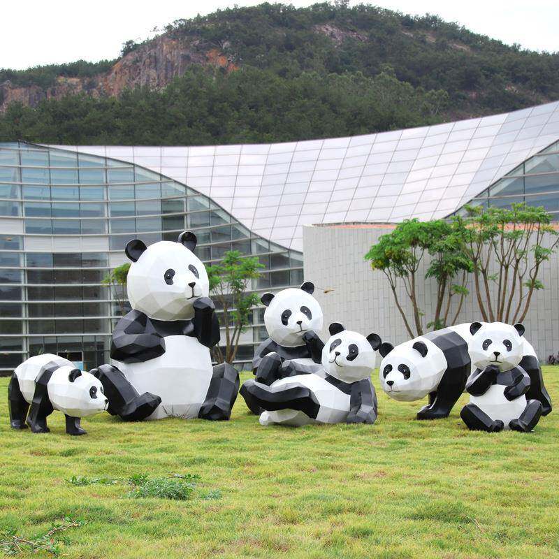 户几何熊猫摆件园陈林景区外幼儿园公园卡通熊XSS猫装饰处售楼美