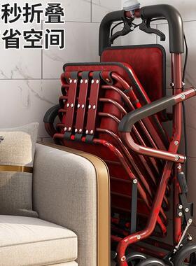 便携手推车用老人步车可折叠购物INV四轮买家车可推可菜坐小代轮