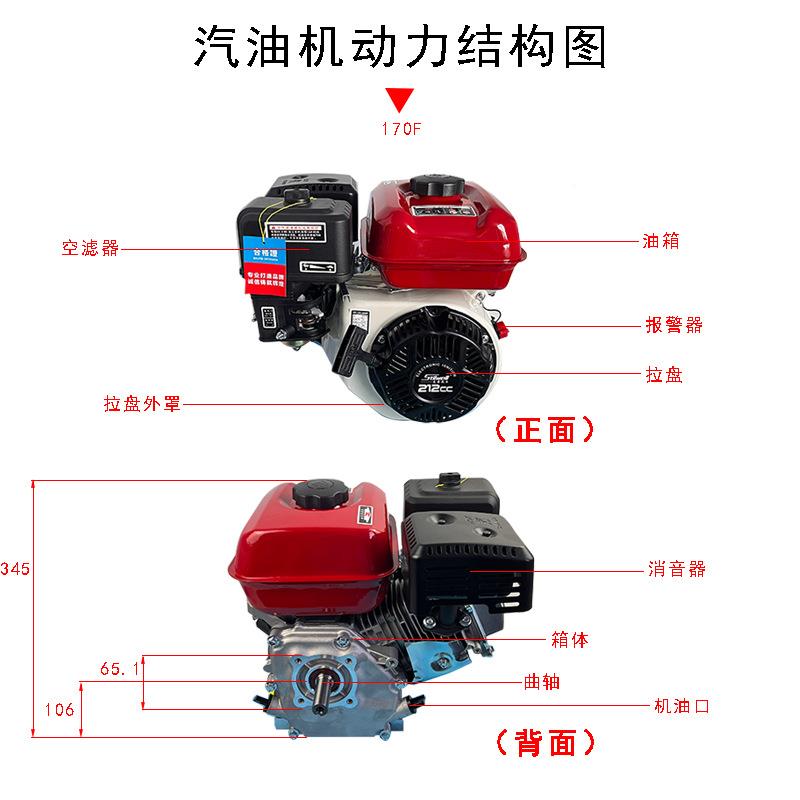 1启70F汽油动割草机卡丁力车水泵电机动力源NVM手发拉/电动引擎