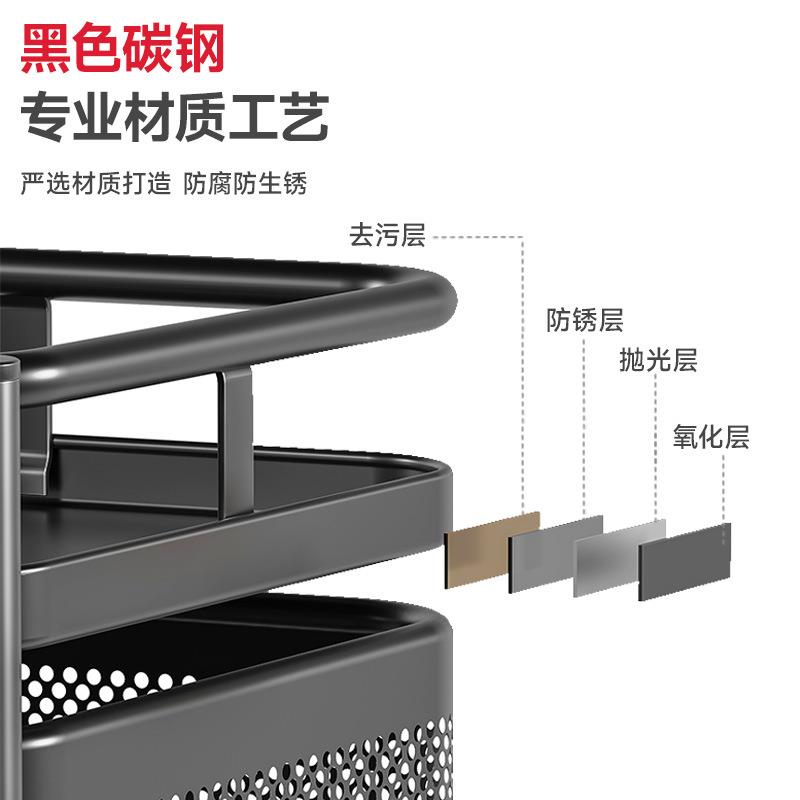 厨房旋转置物架落地多层放水果可移动家用蔬菜篮子小推车收纳架子