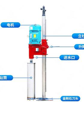 JQD小型水磨磨钻机道用大功率岩石孔取样水钻机厂家手持隧打水磨