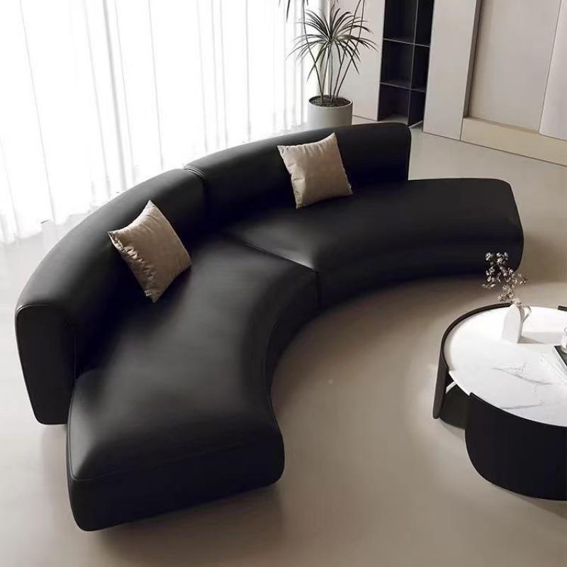 异形沙发公司尚大厅接待轻圆弧奢形代沙发现简约休闲时服UJC装店