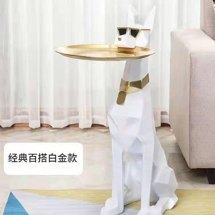 热销宾CMY小犬沙发边角几摆件厅狗托盘桌杜子茶几创意落地摆客件