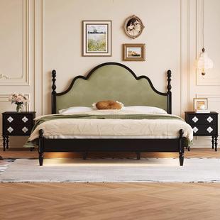 米穆兰床法式古实木床139395.8主卧室复奶油风中古简约代现软包双