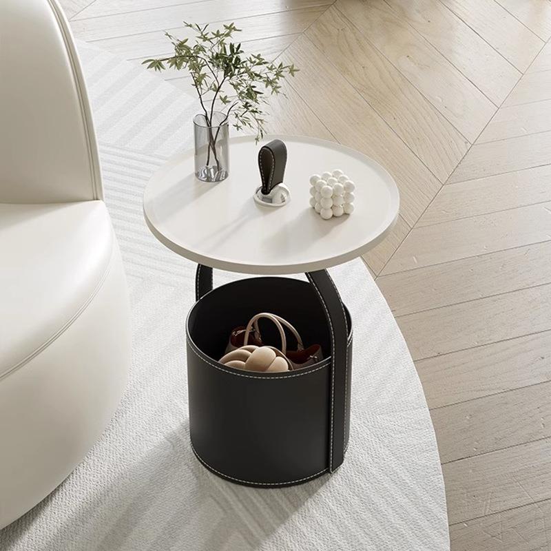 轻意极约简马鞍皮边几现代式036简客厅圆形角几奢创意小茶几厂家