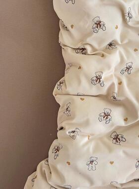 层水洗棉双RKL四套针织天纱竺棉件亲肤小碎花被套春秋新款透气被