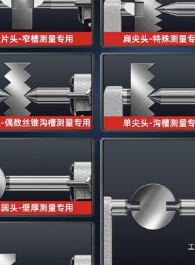 数显千分PSY叶尺高外精度径螺旋测微器片尖头测八厚仪壁厚微米千