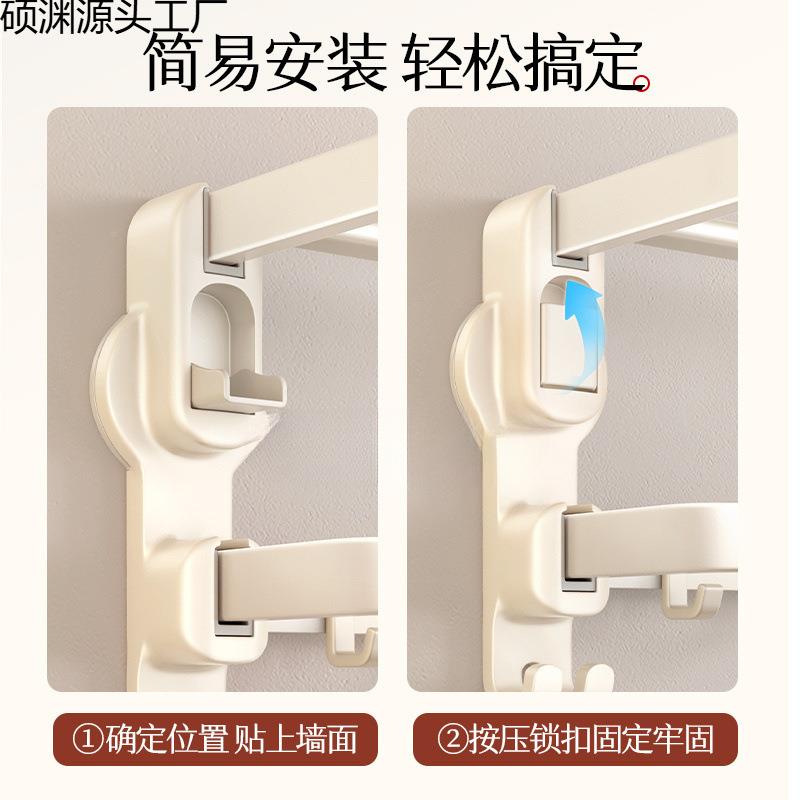 风挂钩式浴巾子巾吸盘毛卫生间太所WVC空铝浴架室奶油厕置物架家图片