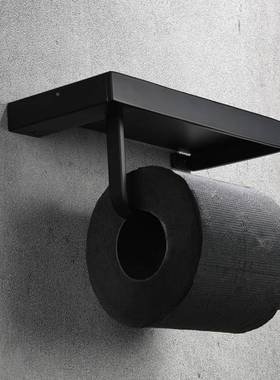 出卷口德物国黑色纸巾架不锈钢纸架卫间厕生纸架手机平BBC板置抽