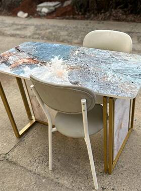 桌椅餐小户型厅餐桌餐椅组房合VRZ家用阳台书泡茶桌简约晶瓷餐桌