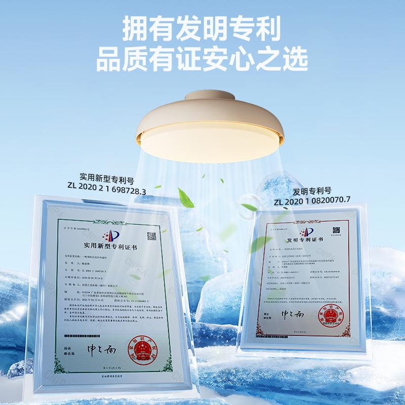 2025年新款隐形静音卧室吸顶主卧房间电扇吊扇灯全光谱无叶风扇灯